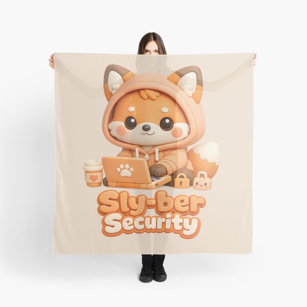 Item preview, Cute Fox Hacker Kawaii | Sly-ber (Cyber) Security Cybersecurity Pun 3D designed and sold by Moons Studio.
