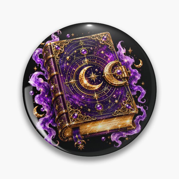 Item preview, Magic spellbook sticker: moon and stars designed and sold by BullesDePixels.