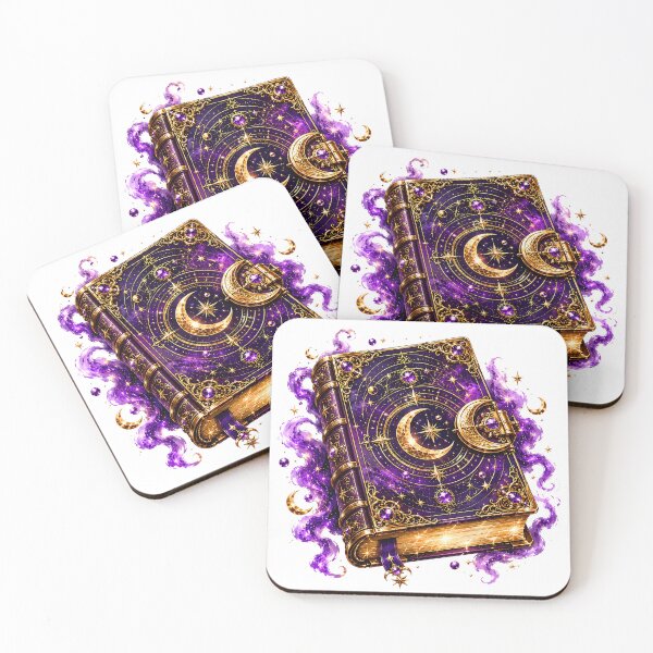 Item preview, Magic spellbook sticker: moon and stars designed and sold by BullesDePixels.