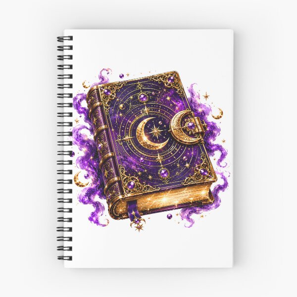 Item preview, Magic spellbook sticker: moon and stars designed and sold by BullesDePixels.