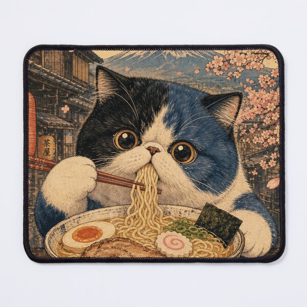 Item preview, Exotic Cat Ramen Feast - Vintage Japanese Ukiyo-e designed and sold by merchxwear.