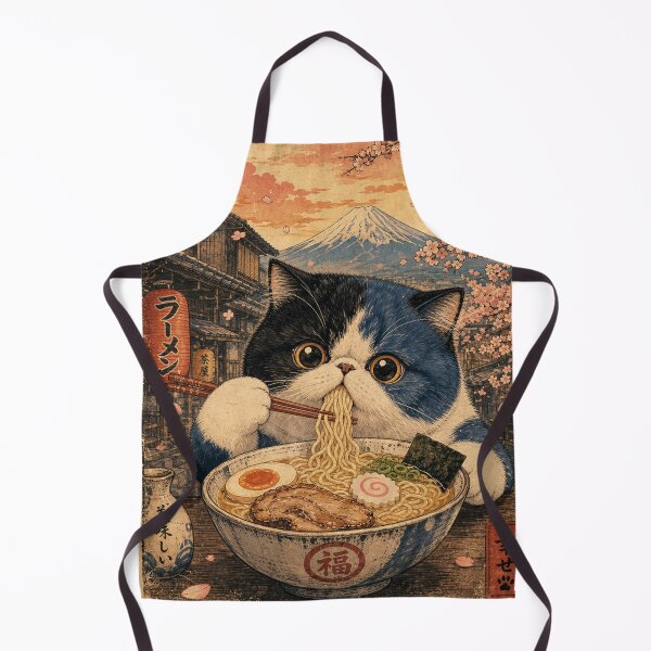 Item preview, Exotic Cat Ramen Feast - Vintage Japanese Ukiyo-e designed and sold by merchxwear.