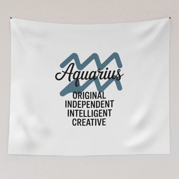 Item preview, Aquarius Zodiac Sign – Original Independent Intelligent Creative Minimalist Astrology Design designed and sold by Cool-cat-art.