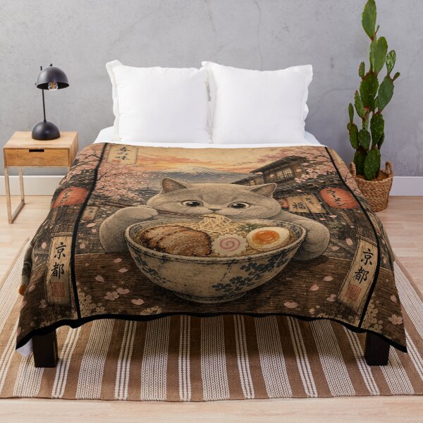 Item preview, British Shorthair Cat Ramen Feast - Vintage Japanese Ukiyo-e  designed and sold by merchxwear.