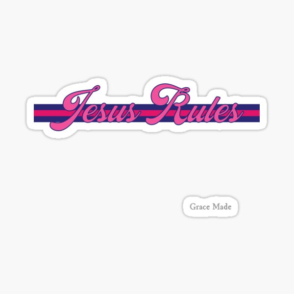 Item preview, Jesus Rules (Pink and Blue) designed and sold by GraceMadeArt.