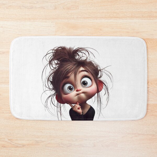 Item preview, Kawaii Messy Hair Girl - Just Woke Up Humor designed and sold by AnyeloDesign.