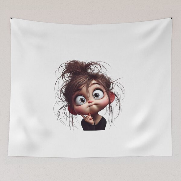 Item preview, Kawaii Messy Hair Girl - Just Woke Up Humor designed and sold by AnyeloDesign.