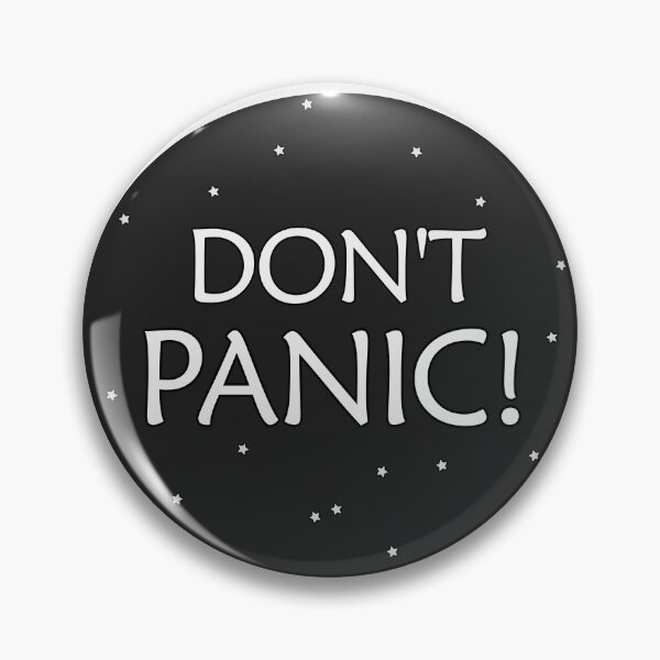Item preview, DON’T PANIC – Hitchhiker’s Guide to the Galaxy Meme Quote | Minimalist Sci-Fi 42 Space Design designed and sold by BlueBakes.