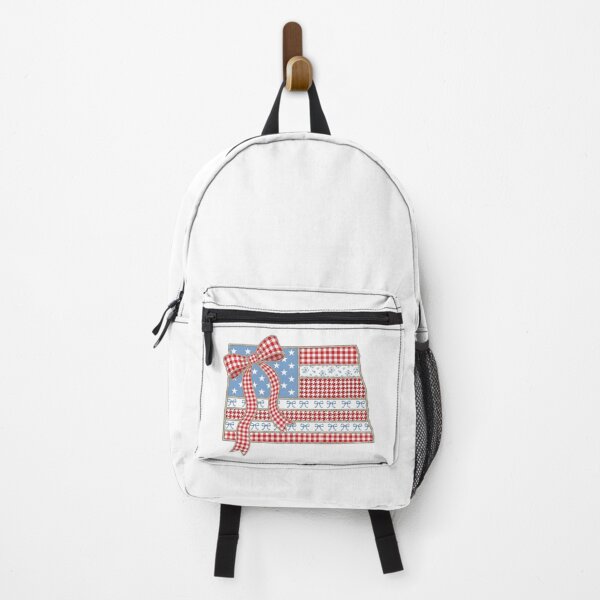 Item preview, Cute Patriotic North Dakota Map with Red Gingham Bow designed and sold by Paper Drip.