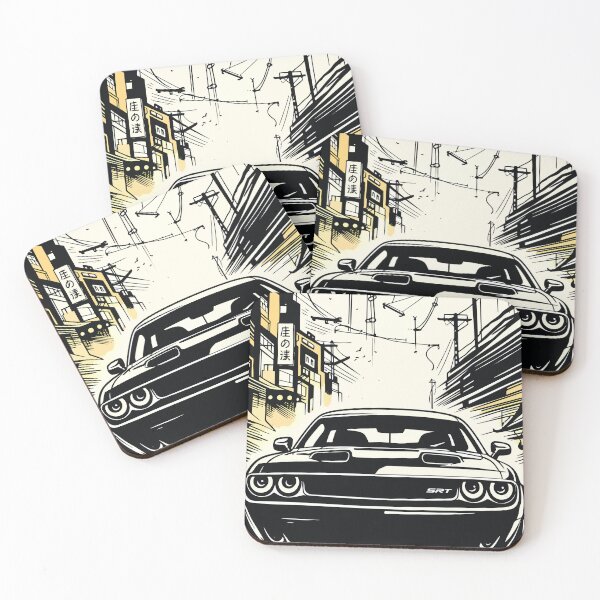 Item preview, Urban Muscle Car Street Scene Illustration designed and sold by RamyGallery.