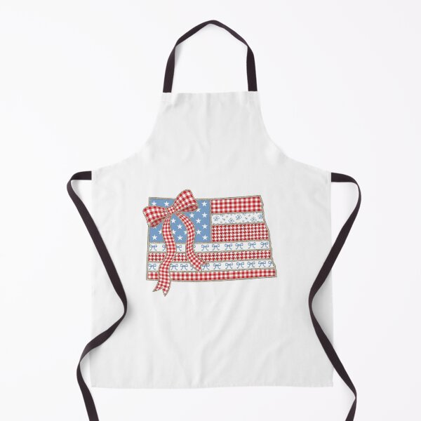 Item preview, Cute Patriotic North Dakota Map with Red Gingham Bow designed and sold by Paper Drip.