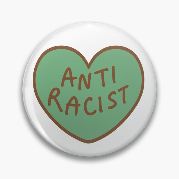 Item preview, Anti racist heart - green brown designed and sold by Soft-and-Tough.