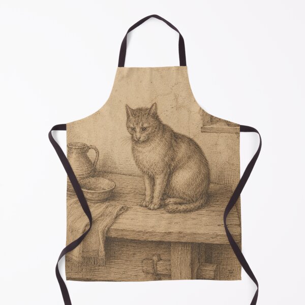 Item preview, Vintage Renaissance Cat Etching Wall Art designed and sold by PharaonicArtist.