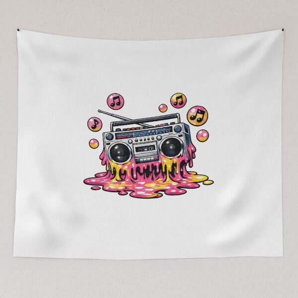 Item preview, Melting Neon Retro Boombox designed and sold by VintageArto.
