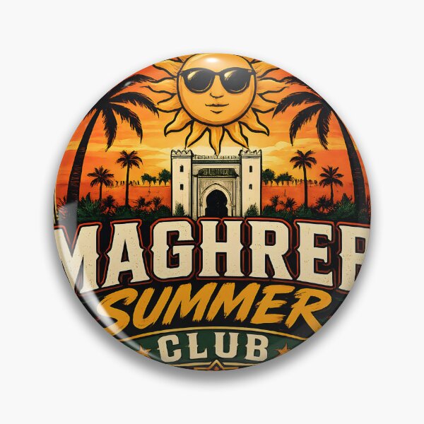 Item preview, Maghreb Summer Club - Vintage Moroccan Sun & Palm Trees designed and sold by artdesingart.