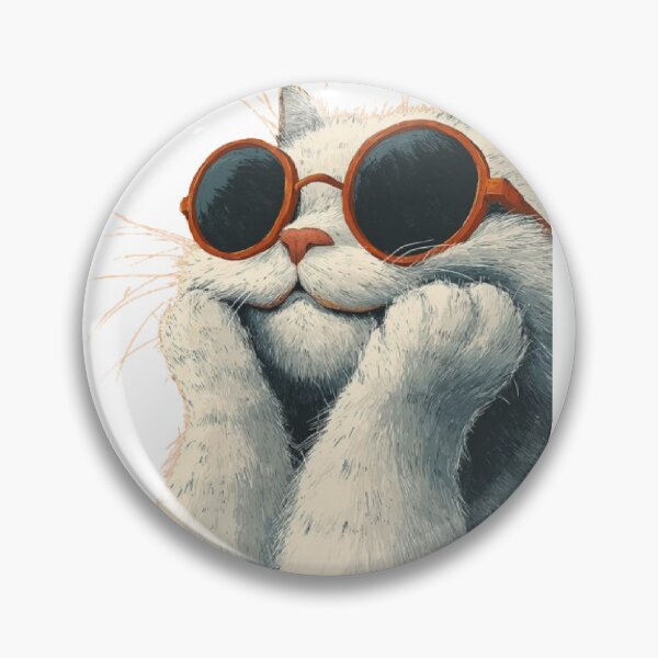 Aperçu de l'œuvre Chat cool avec lunettes de soleil - Style kawaii d'été créée et vendue par AnyeloDesign.