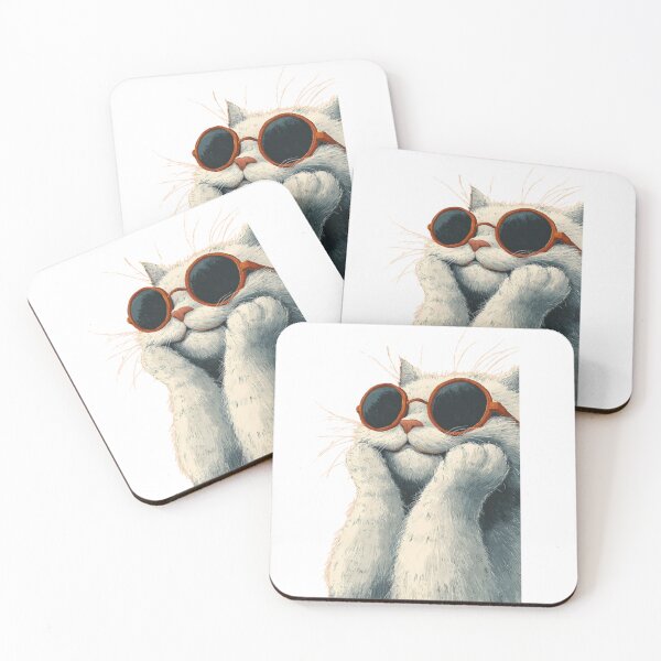 Item preview, Cool Cat with Sunglasses - Kawaii Summer Style designed and sold by AnyeloDesign.