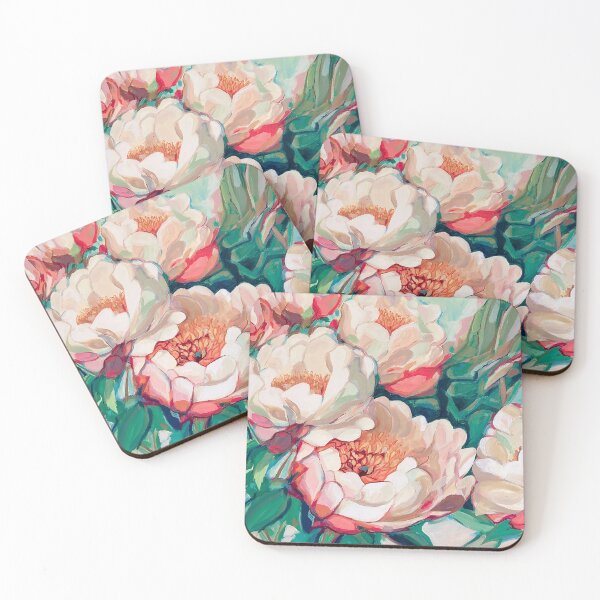Item preview, Pink and White Peonies Flower Painting designed and sold by helenannestudio.