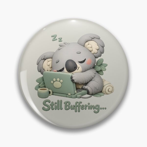 Item preview, Cute Sleepy Koala Laptop | Still Buffering Funny Animal Pun Design designed and sold by Moons Studio.