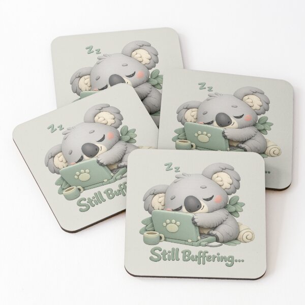 Item preview, Cute Sleepy Koala Laptop | Still Buffering Funny Animal Pun Design designed and sold by Moons Studio.