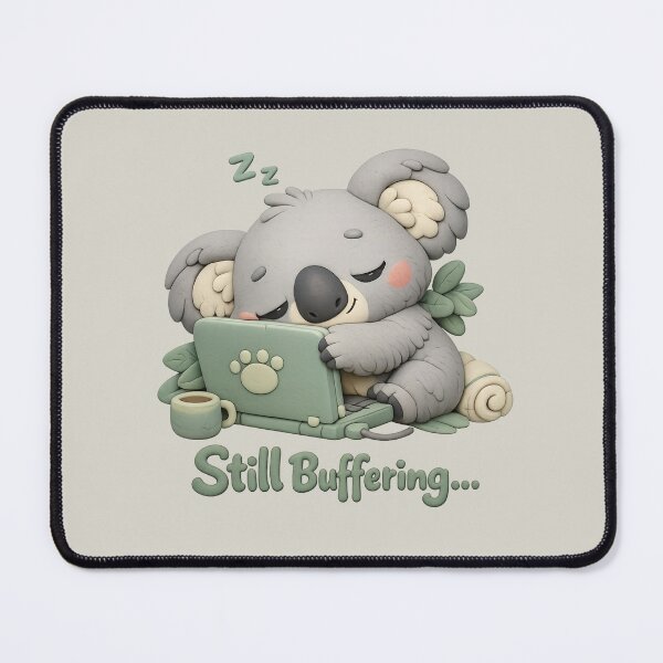 Item preview, Cute Sleepy Koala Laptop | Still Buffering Funny Animal Pun Design designed and sold by Moons Studio.