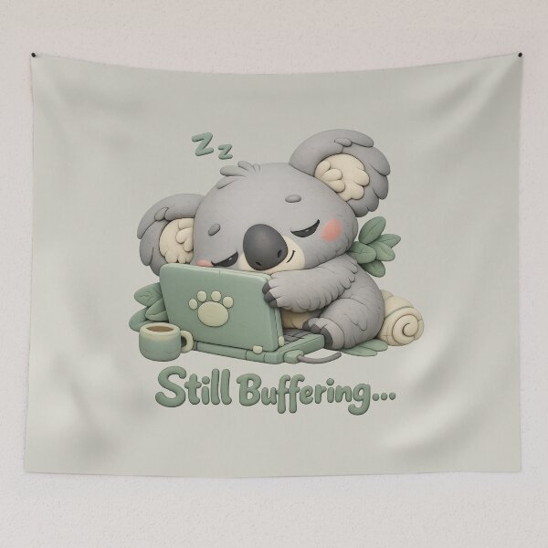 Item preview, Cute Sleepy Koala Laptop | Still Buffering Funny Animal Pun Design designed and sold by Moons Studio.