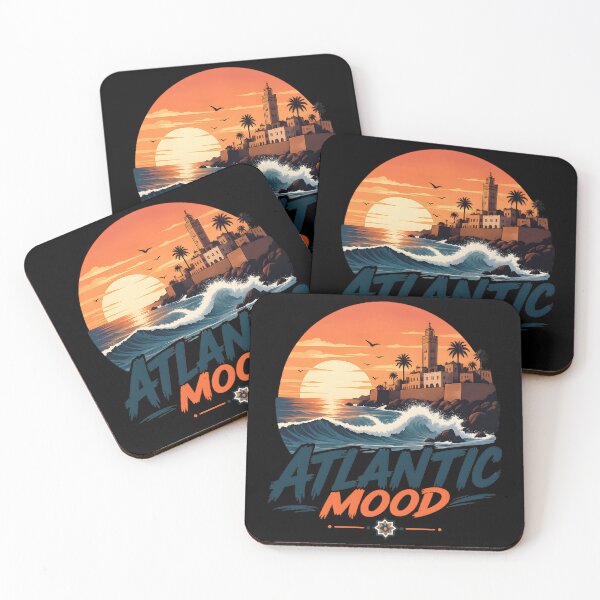 Item preview, Atlantic Mood - Vintage Moroccan Coastal Sunset & Waves designed and sold by artdesingart.