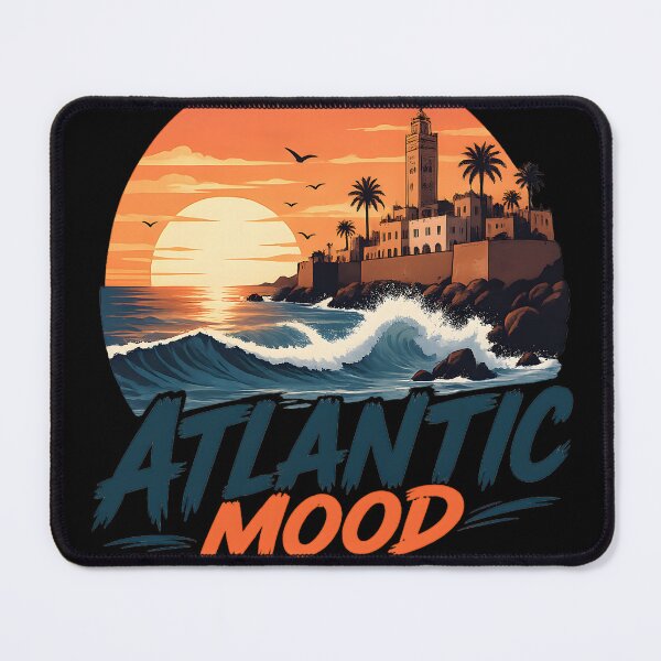 Item preview, Atlantic Mood - Vintage Moroccan Coastal Sunset & Waves designed and sold by artdesingart.