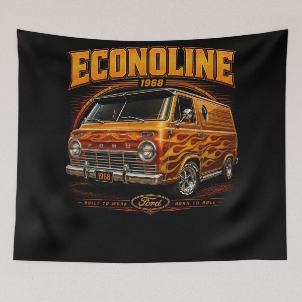Item preview, 1968 Ford Econoline Classic Van American Road Culture Vintage Art designed and sold by TheArtOfCar.