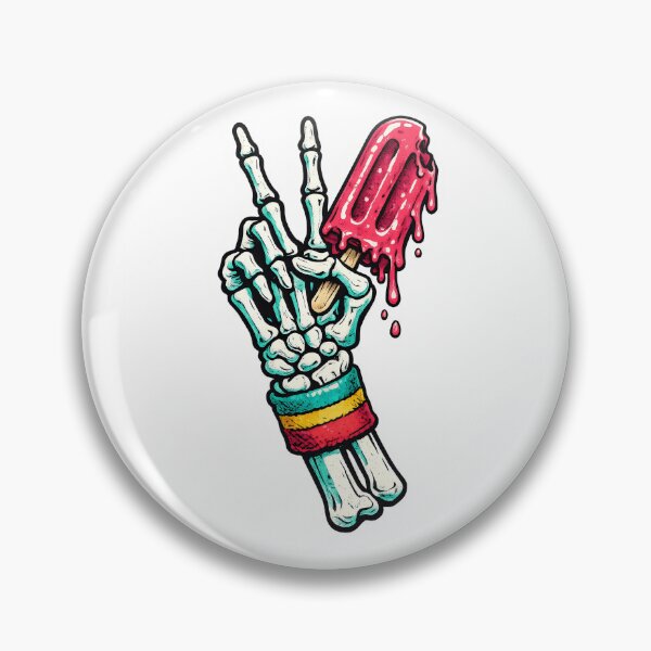 Item preview, Skeleton Peace Sign Melting Popsicle designed and sold by VintageArto.