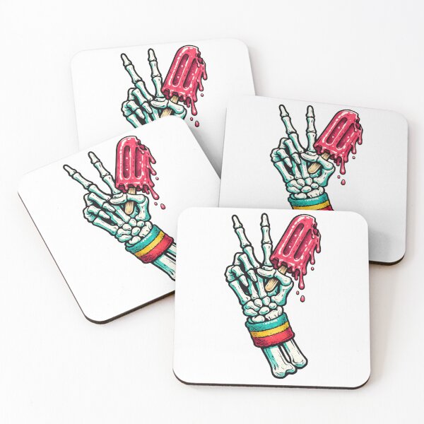 Item preview, Skeleton Peace Sign Melting Popsicle designed and sold by VintageArto.