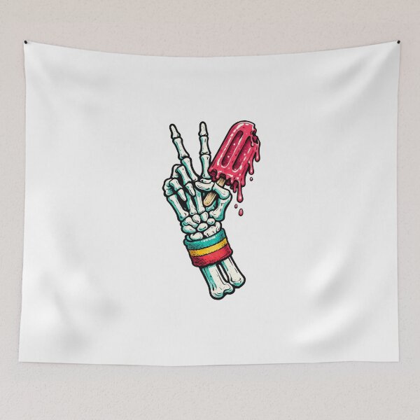 Item preview, Skeleton Peace Sign Melting Popsicle designed and sold by VintageArto.