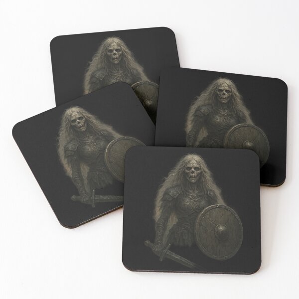 Item preview, Undead Shieldmaiden Viking Zombie Warrior Valkyrie Shield designed and sold by Mythborn Saga.