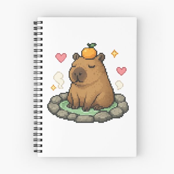 Item preview, Cute Pixel Capybara with Orange Hat | Cozy Retro Pixel Art Animal designed and sold by Hansonq.