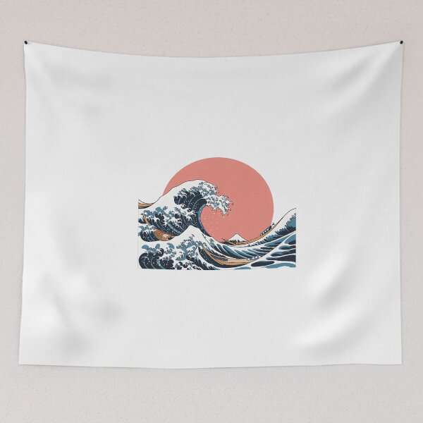 Item preview, Minimalist Blue Wave in Pink Circle designed and sold by NiftyWrx.