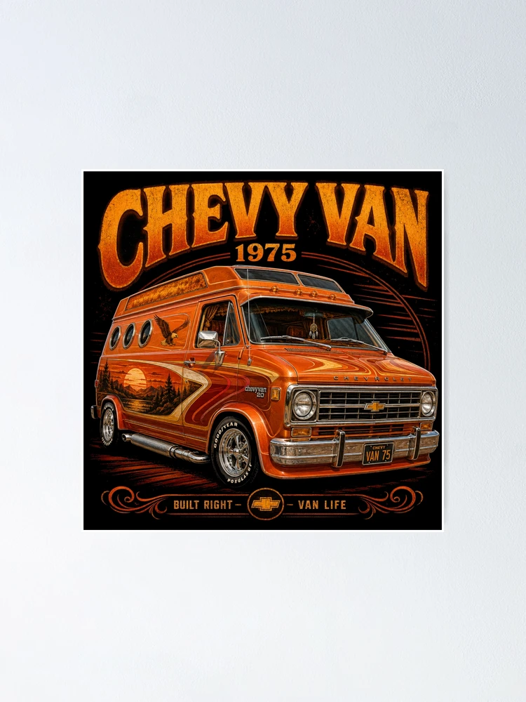 1975 Chevrolet G20 Custom Van 70s Van Culture Vintage Art
