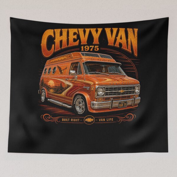 Item preview, 1975 Chevrolet G20 Custom Van 70s Van Culture Vintage Art designed and sold by TheArtOfCar.