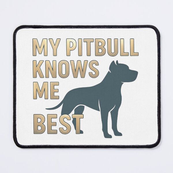 Item preview, My Pitbull Knows Me Best - 3D Gold Metallic Typography with Minimalist Silhouette designed and sold by My Pitbull Place.