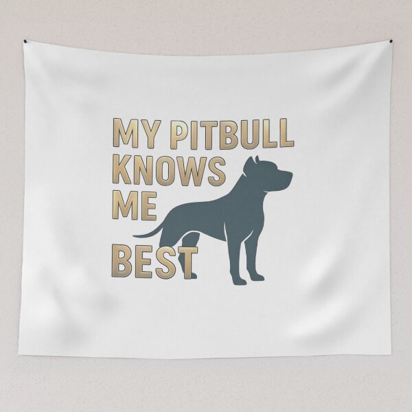 Item preview, My Pitbull Knows Me Best - 3D Gold Metallic Typography with Minimalist Silhouette designed and sold by My Pitbull Place.