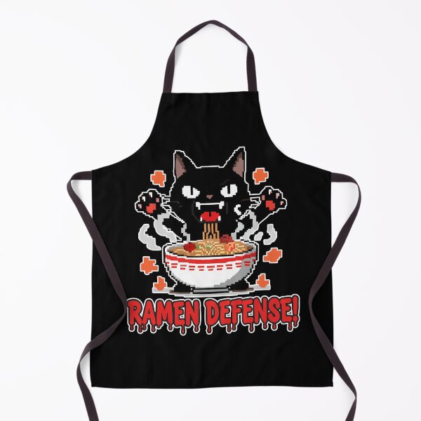 Item preview, Ramen Defense Angry Black Cat Cartoon designed and sold by Taridesign.