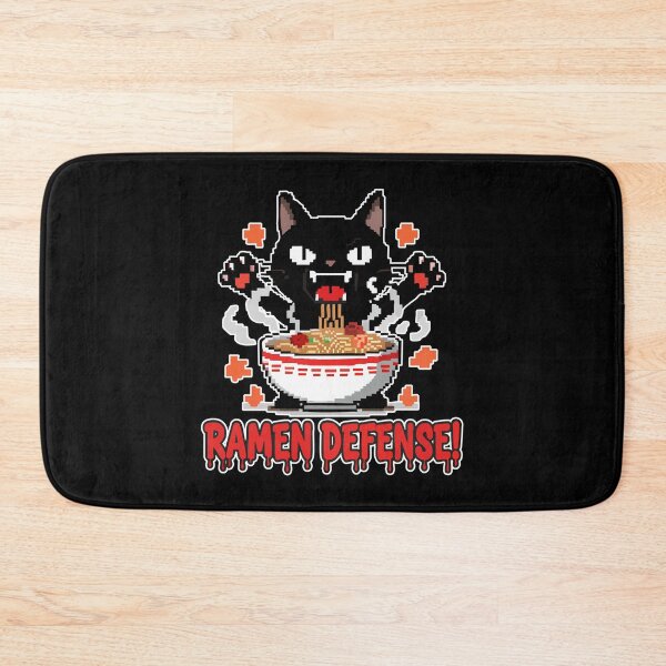 Item preview, Ramen Defense Angry Black Cat Cartoon designed and sold by Taridesign.