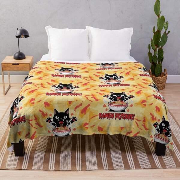 Item preview, Ramen Defense Angry Black Cat Cartoon designed and sold by Taridesign.