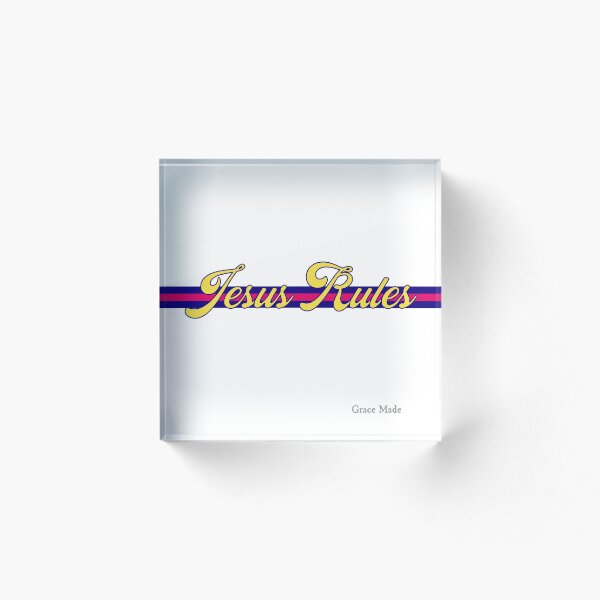 Item preview, Jesus Rules (Yellow, Pink and Blue) designed and sold by GraceMadeArt.
