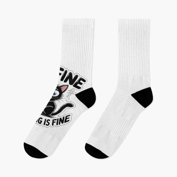 Item preview, Cat with Stressed Expression and 'It's Fine' Text designed and sold by NiftyWrx.