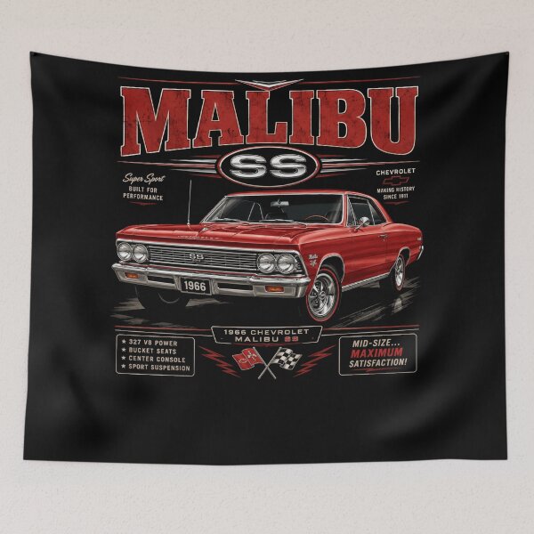 Item preview, 1966 Malibu SS Classic Muscle Car Vintage Art designed and sold by TheArtOfCar.