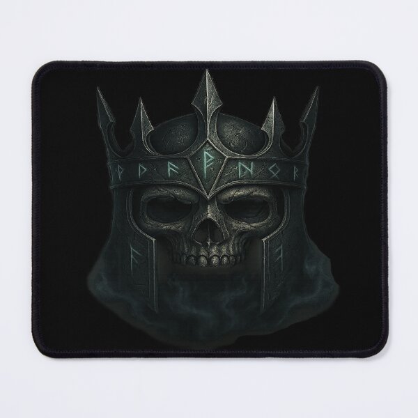 Item preview, Viking Skeleton King Crown Glowing Teal Runes Helmet designed and sold by Mythborn Saga.