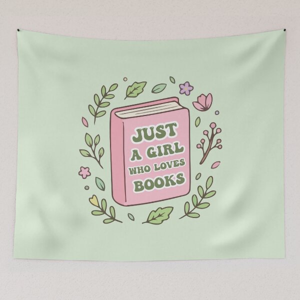 Item preview, Just a girl who loves books - girly bookish aesthetic - gift for girl designed and sold by Fantasy Cache.