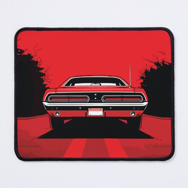 Item preview, Red Classic Muscle Car Sunset Rear View designed and sold by RamyGallery.