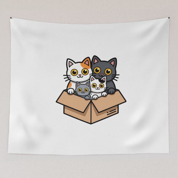Item preview, Cute Cat Box Friends designed and sold by NiftyWrx.