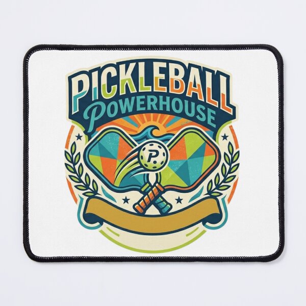 Item preview, Pickleball Powerhouse Retro Shield | Ace The Court Sports Aesthetic designed and sold by Wear Sculpt.